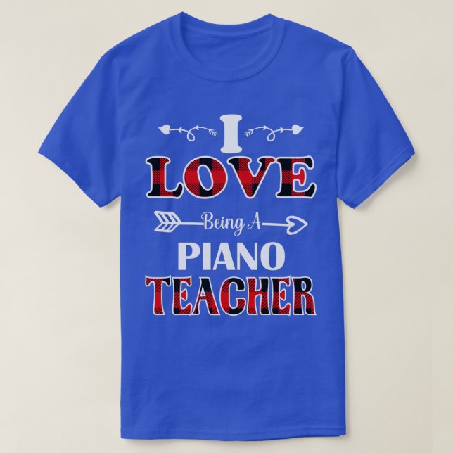 T-shirt Piano Enseignant pianiste valentines jour (Design devant)