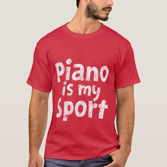 T-shirt Piano est mon sport rétro (Devant)