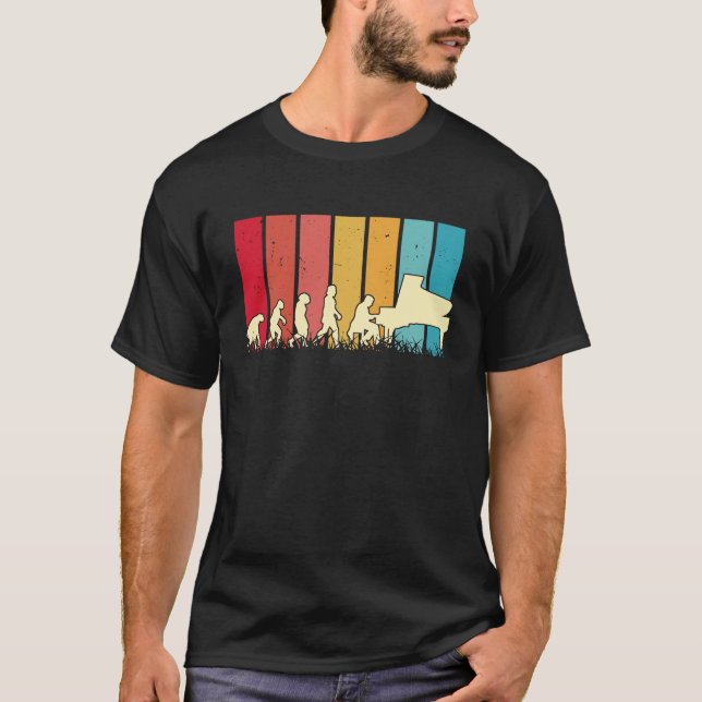 T-shirt Piano Evolution Retro Piano Player Pianist  1 (Devant)