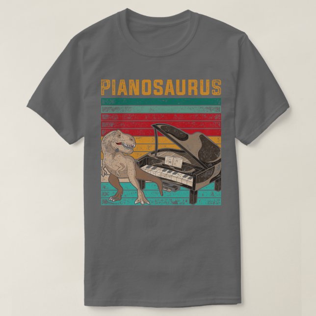 T-shirt Piano Funny Pianosaurus Pianiste (Design devant)
