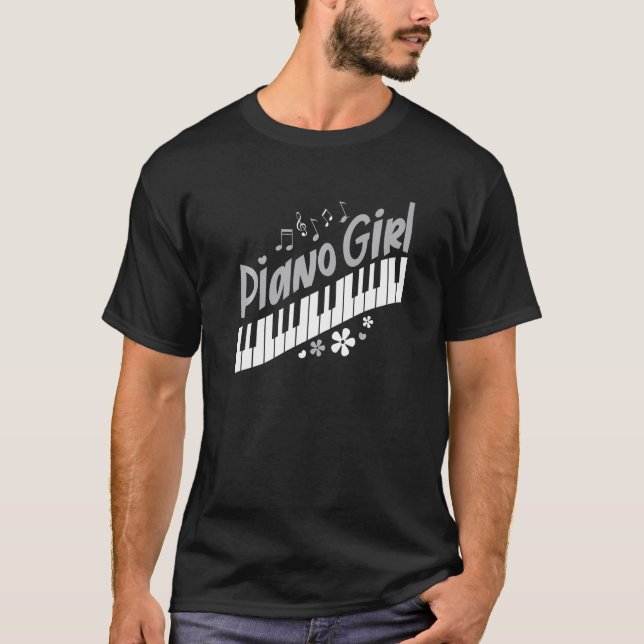 T-shirt Piano Girl  Pianist Music Keyboardist Musician Out (Devant)