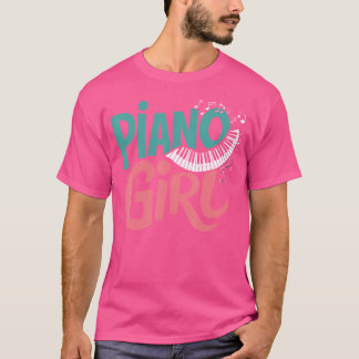 T-shirt Piano Girl Pianist Music Small Black