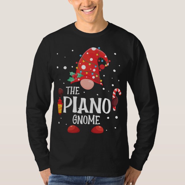 T-shirt Piano Gnome Matching Famille Noël Gnome Pa (Devant)