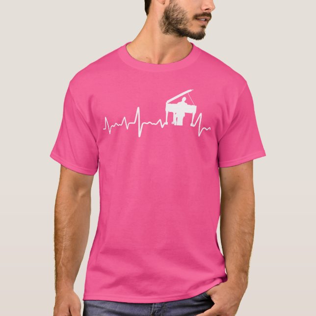 T-shirt Piano Heartbeat Pianist Grand Piano Piano (Devant)