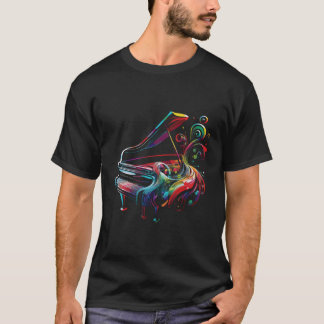 T-shirt Piano Joueurs Beau Piano coloré
