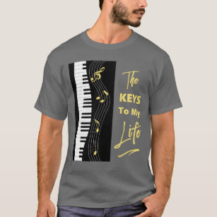 T-shirt Piano Keyboard Players Fun Music Notes Graphique