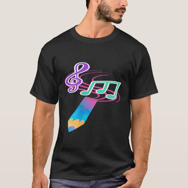 T-shirt Piano Lecture Musique Pianiste Clavier Compositeur (Devant)