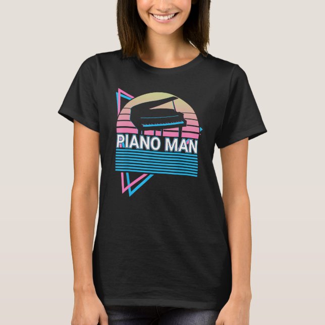 T-shirt Piano Man Clavier Piano Rétro (Devant)