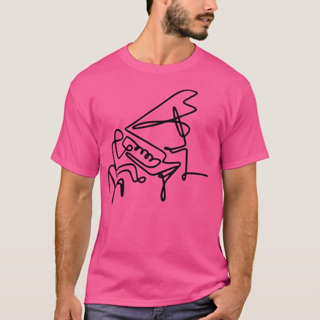 T-shirt Piano Minimaliste Féminin (Devant)