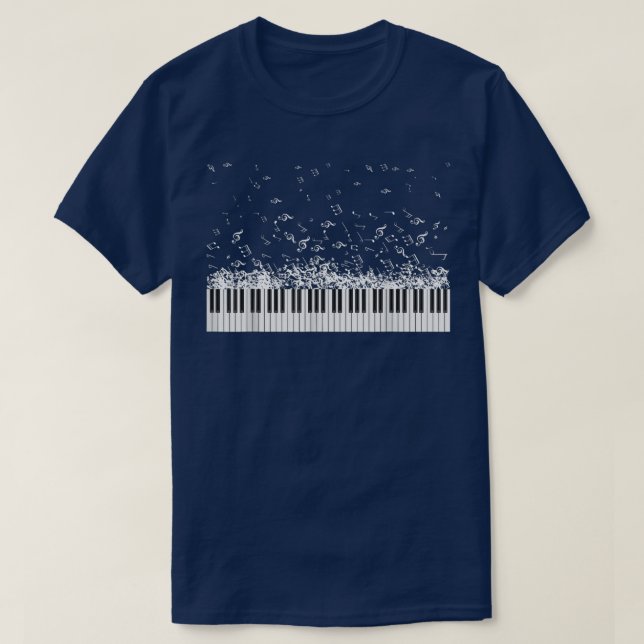 T-shirt Piano Music Notes Instrument Musicien Pianiste (Design devant)