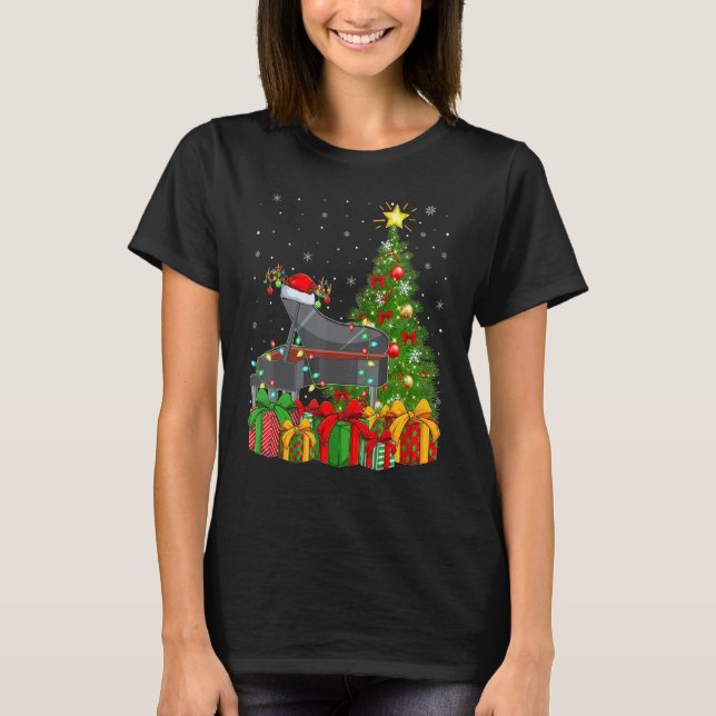 T-shirt Piano Music   Xmas Holiday Santa Piano Christmas T (Devant)