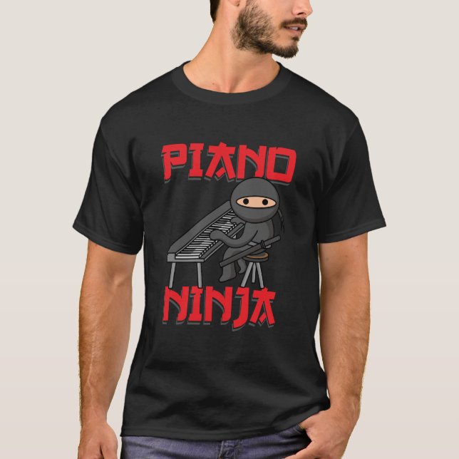 T-shirt Piano Ninja Funny Keyboard Player Pianist Cadeau (Devant)