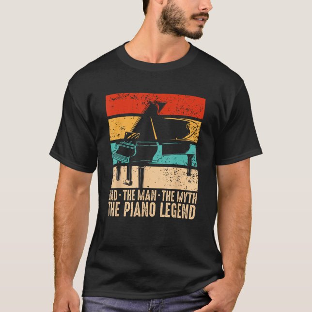 T-shirt Piano Papa Piano Man Pianiste Clavier Musicien Fat (Devant)