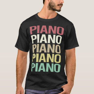 T-shirt Piano Pianiste Texte Coloré