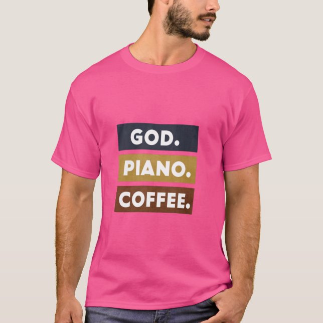 T-shirt Piano Player Christian Musical Eglise Jésus I Dieu (Devant)
