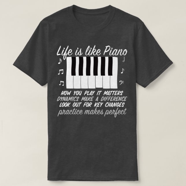 T-shirt Piano Player Enseignant Cadeau Clés Clavier Musiqu (Design devant)