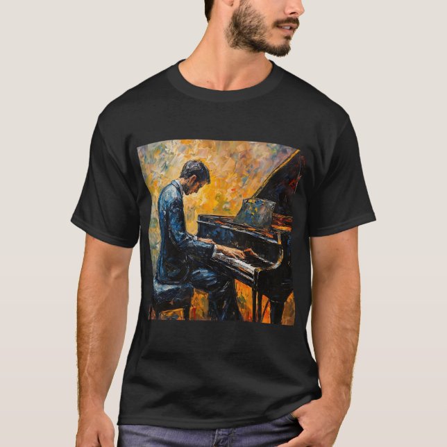 T-shirt Piano Player - Peinture à l'huile (Devant)