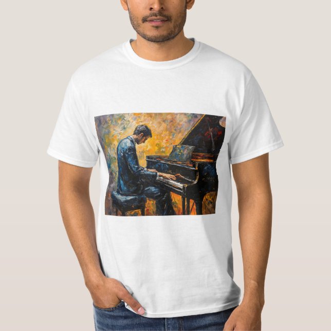 T-shirt Piano Player - Peinture à l'huile (Devant)