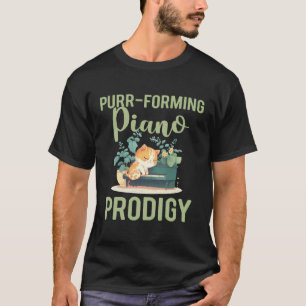 T-shirt Piano Player Pianiste Amoureux des chats Clavier c