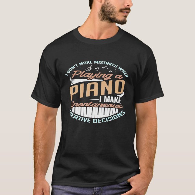 T-shirt Piano Player Pianiste Drôle Dit Phrase Graphique H (Devant)