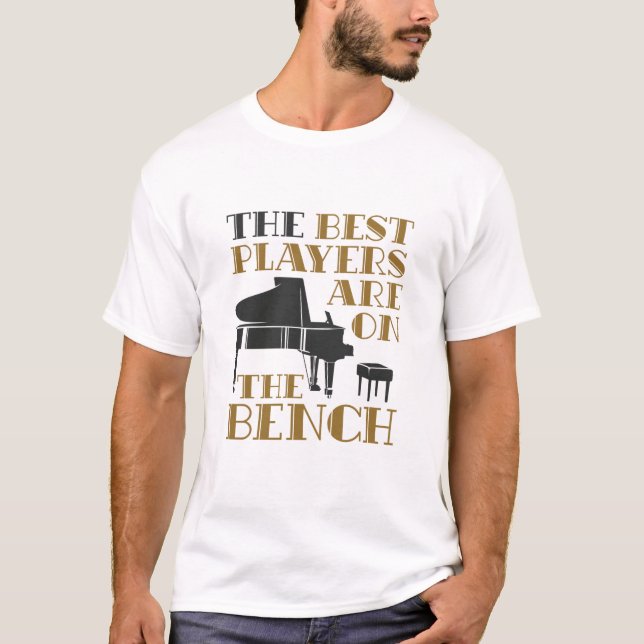 T-shirt Piano Player Pianiste Meilleur Joueur Sur Le Banc (Devant)