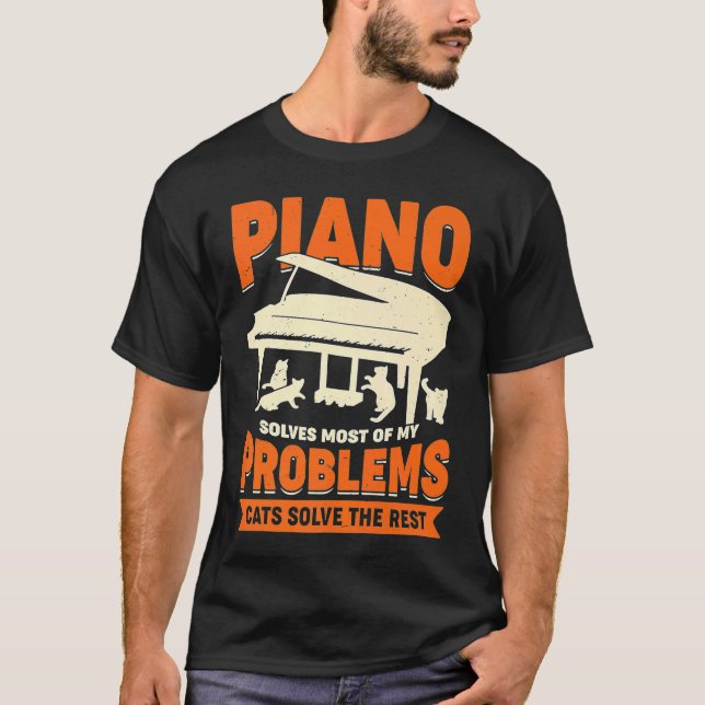 T-shirt Piano Player pour un chat (Devant)
