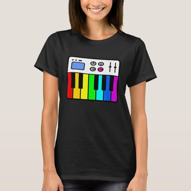T-shirt Piano Rainbow Synth (Devant)