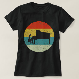 T-shirt piano rétro silhouette vintage les années 70