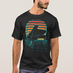 T-shirt Piano Retro Vague Futurisme 80s Coucher de soleil