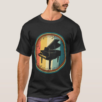T-shirt Piano Rétro Vintage 70s 80s Joueur Pianiste garçon