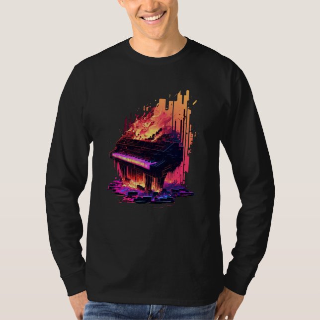 T-shirt Piano Vaporwave (Devant)