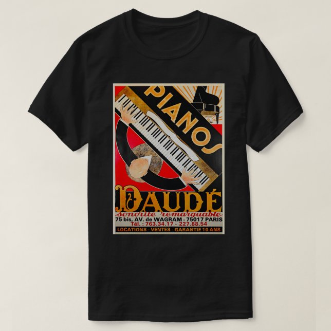 T-shirt Pianos Daude Art Déco  (Design devant)