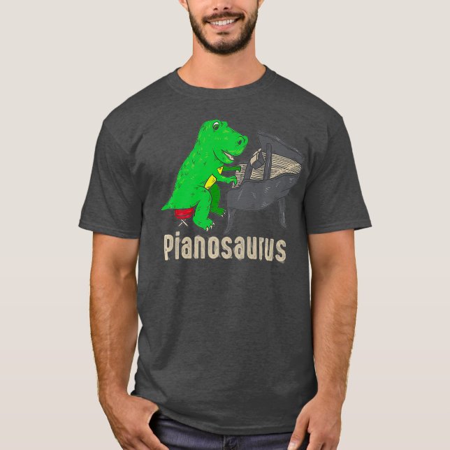 T-shirt Pianosaurus Piano Dinosaure Percussion Musique (Devant)