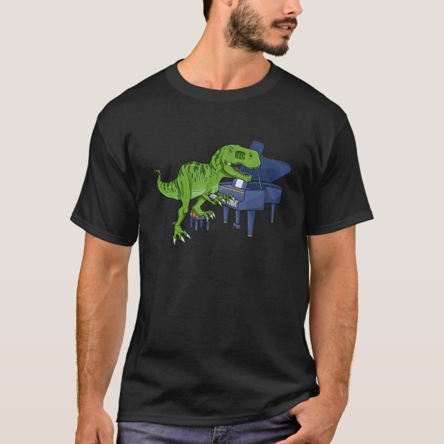 T-shirt Pianosaurus Trex Dinosaure Jouer Piano Player K (Devant)