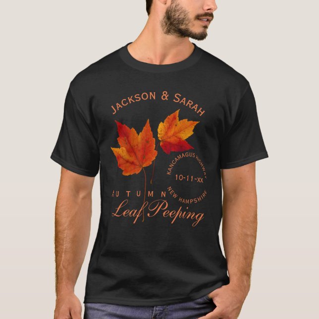 T-shirt Piaulement de feuille d'automne personnalisé (Devant)