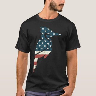 T-shirt Pic vert Drapeau Américain Vintage Oiseau R Patri