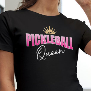 T-shirt Pickball blanc rose Reine Couronne or