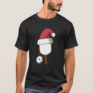 T-shirt Pickball Père Noël Paddleball Player Christmas Pic