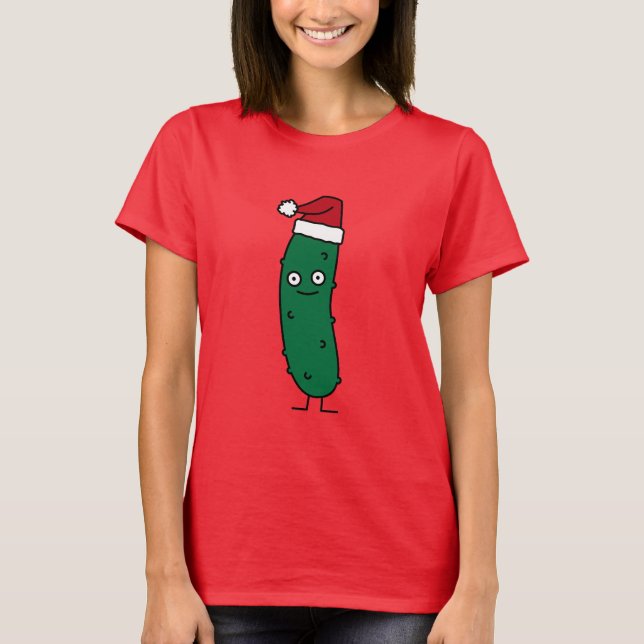 T-shirt Pickle à l'aneth de Noël utilisant un casquette de (Devant)