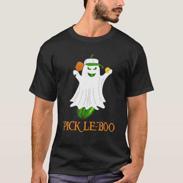 T-shirt Pickle Boo Pickle Ghost Funny Halloween Pickleball (Devant)