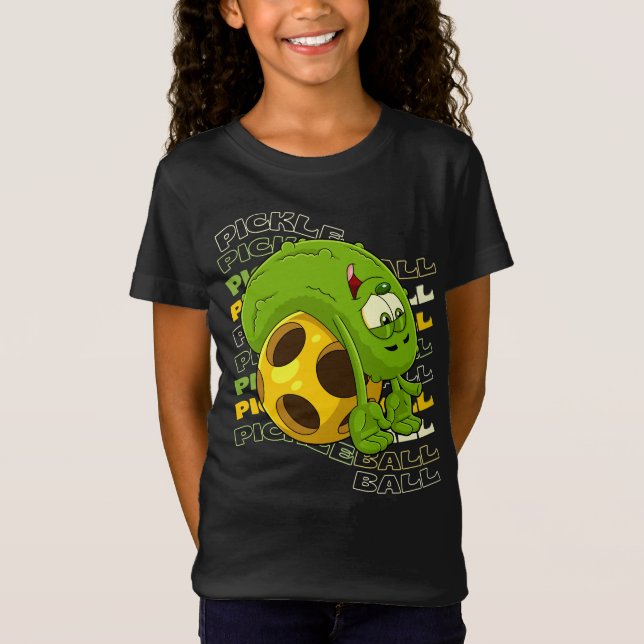 T-Shirt Pickle Power ! Enfants mignonnes de Pickleball (Devant)