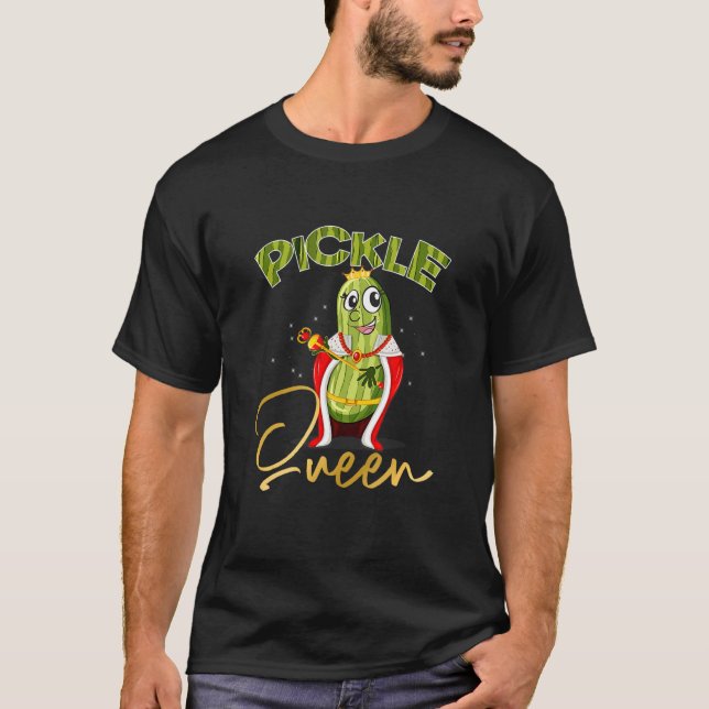 T-shirt Pickle Queen Vegan Cucumber Vegetable (Devant)