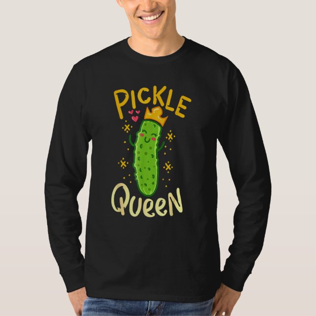 T-shirt Pickle Queen Vegan Cucumber Vegetable (Devant)