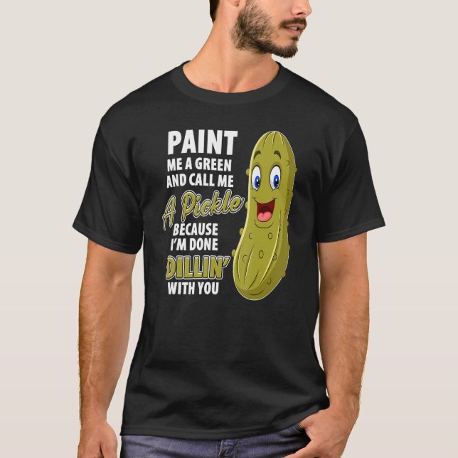 T-shirt Pickle Vert Dillin Plaisanter Pun Végétarien Conco (Devant)