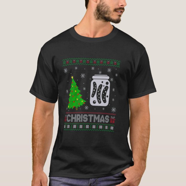T-shirt Pickle Xmas Tree Lighting laide pull de Noël (Devant)