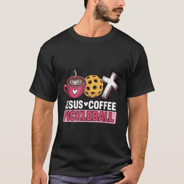 T-shirt Pickleball à café Jésus (Devant)