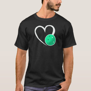 T-shirt Pickleball Aimer Coeur Blanc Turquoise Pickleball
