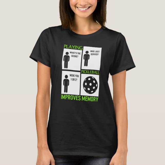T-shirt Pickleball améliore la mémoire Pickleball Dink Pad (Devant)
