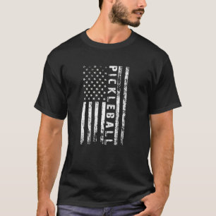 T-shirt Pickleball American Drapeau Pickle Joueur de balle