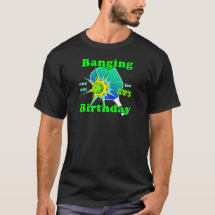 T-shirt Pickleball Anniversaire Bleu Vert Boulangage Perso